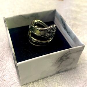 Victorian fancy vintage spoon ring soze 7